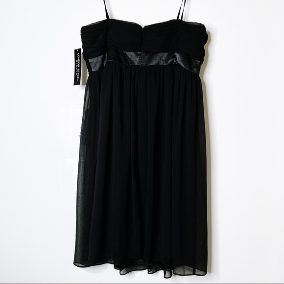 NWT London Style Black Beaded Strapless Cocktail Dress SZ 14 - Picture 7 of 9